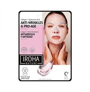 Iroha Nature маска для лица и шеи, коллаген+гиалуроновая кислота